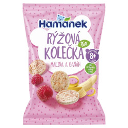 HAMÁNEK Rýžová kolečka malina a banán BIO 35 g