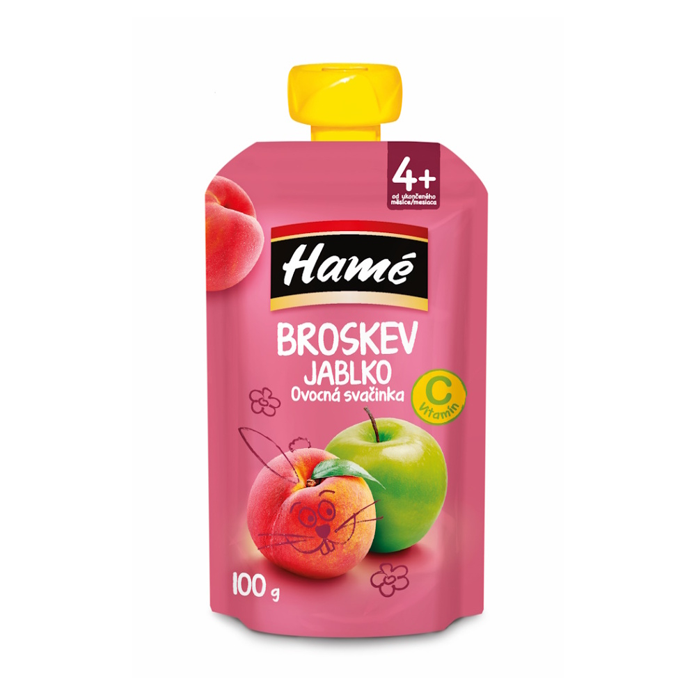 HAMÉ Ovocná svačinka broskev a jablko 100 g