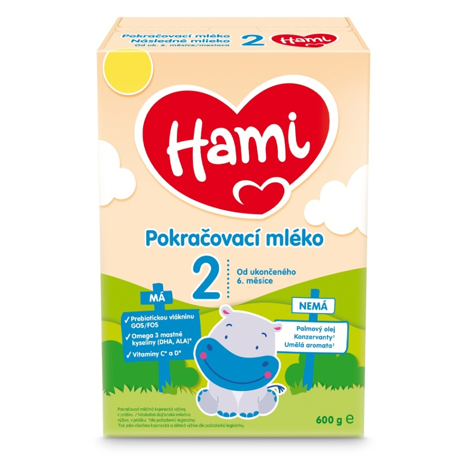 HAMI 2 Pokračovací kojenecké mléko od 6 do 12 měsíců 600 g