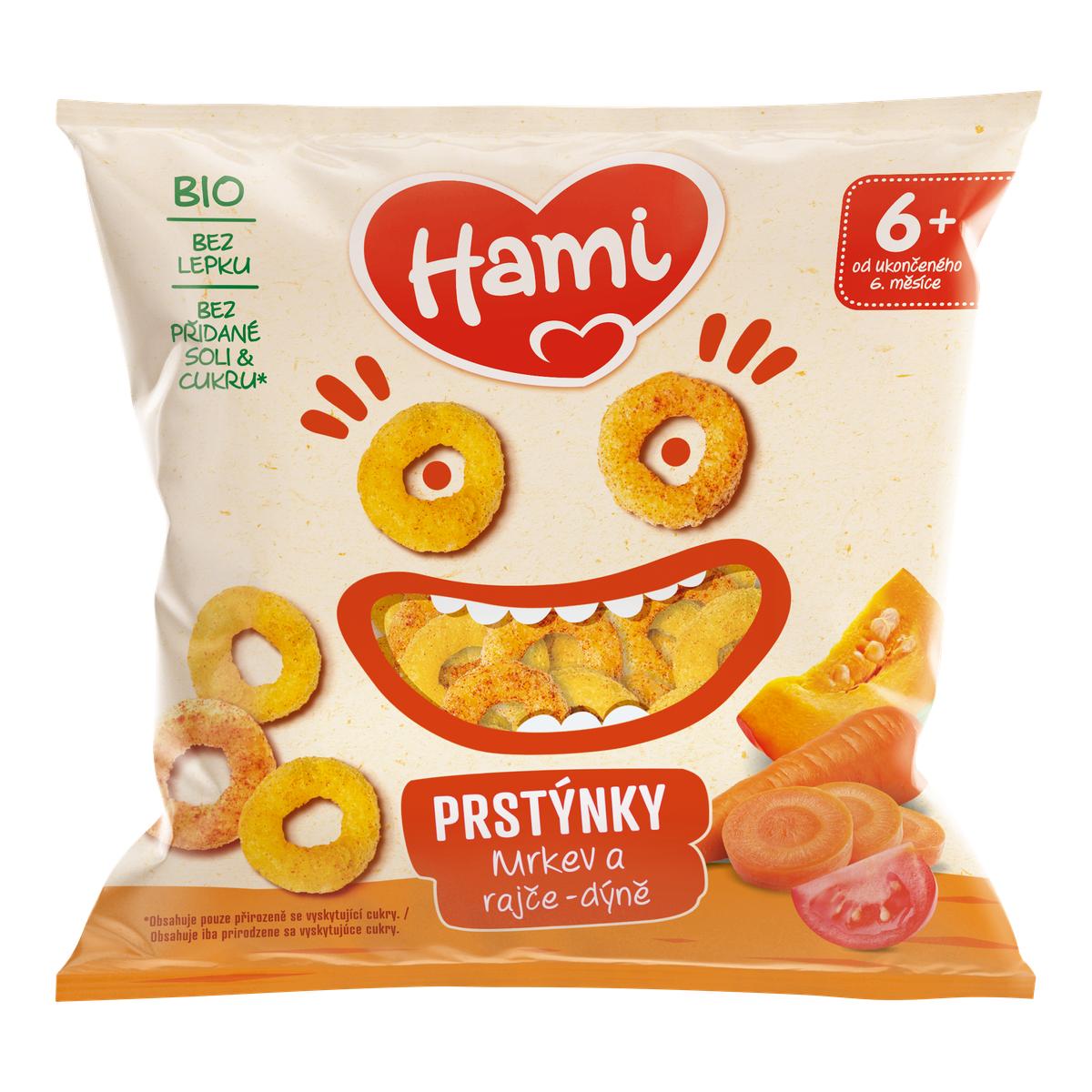 Hami Prstýnky mrkev a rajče-dýně 6m+ 20 g