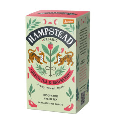 Hampstead Tea BIO Zelený čaj s malinami 20x1,5 g