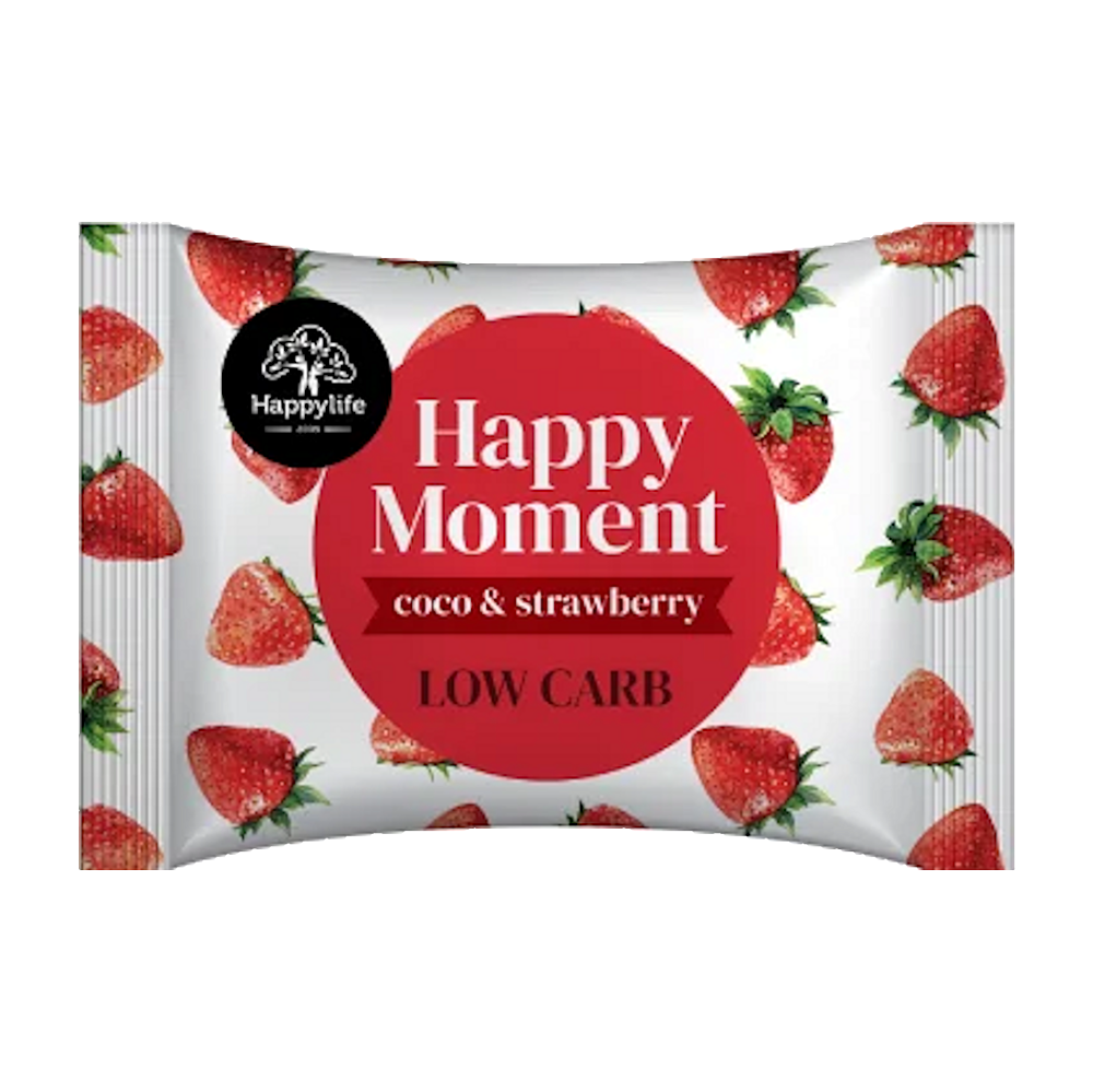 HAPPY MOMENT Kokosové kolečko s jahodami nízký obsah cukru 38 g