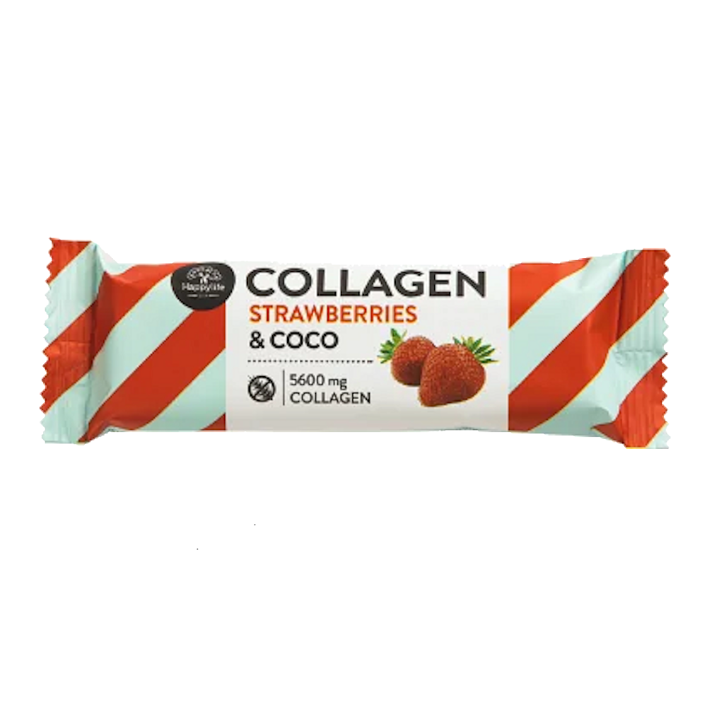 HAPPYLIFE Kolagenová kokosová tyčinka jahoda 40 g