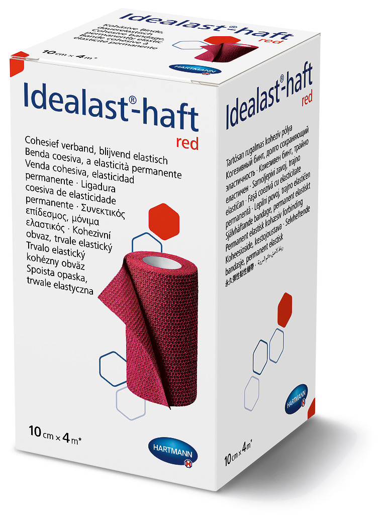 Hartmann Idealast-haft color 10 cm x 4 m obinadlo elastické červené