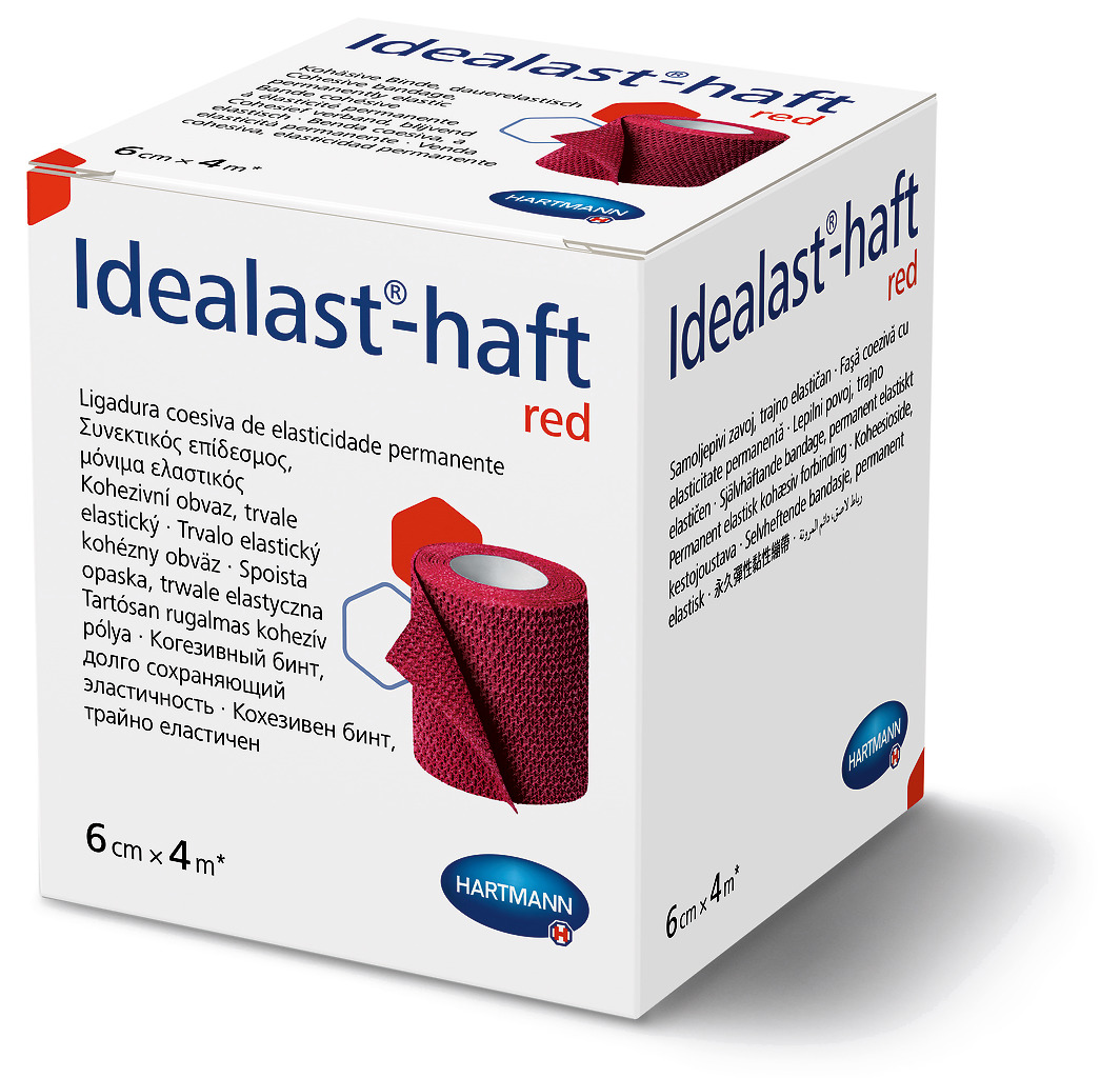 Hartmann Idealast-haft color 6 cm x 4 m obinadlo elastické červené