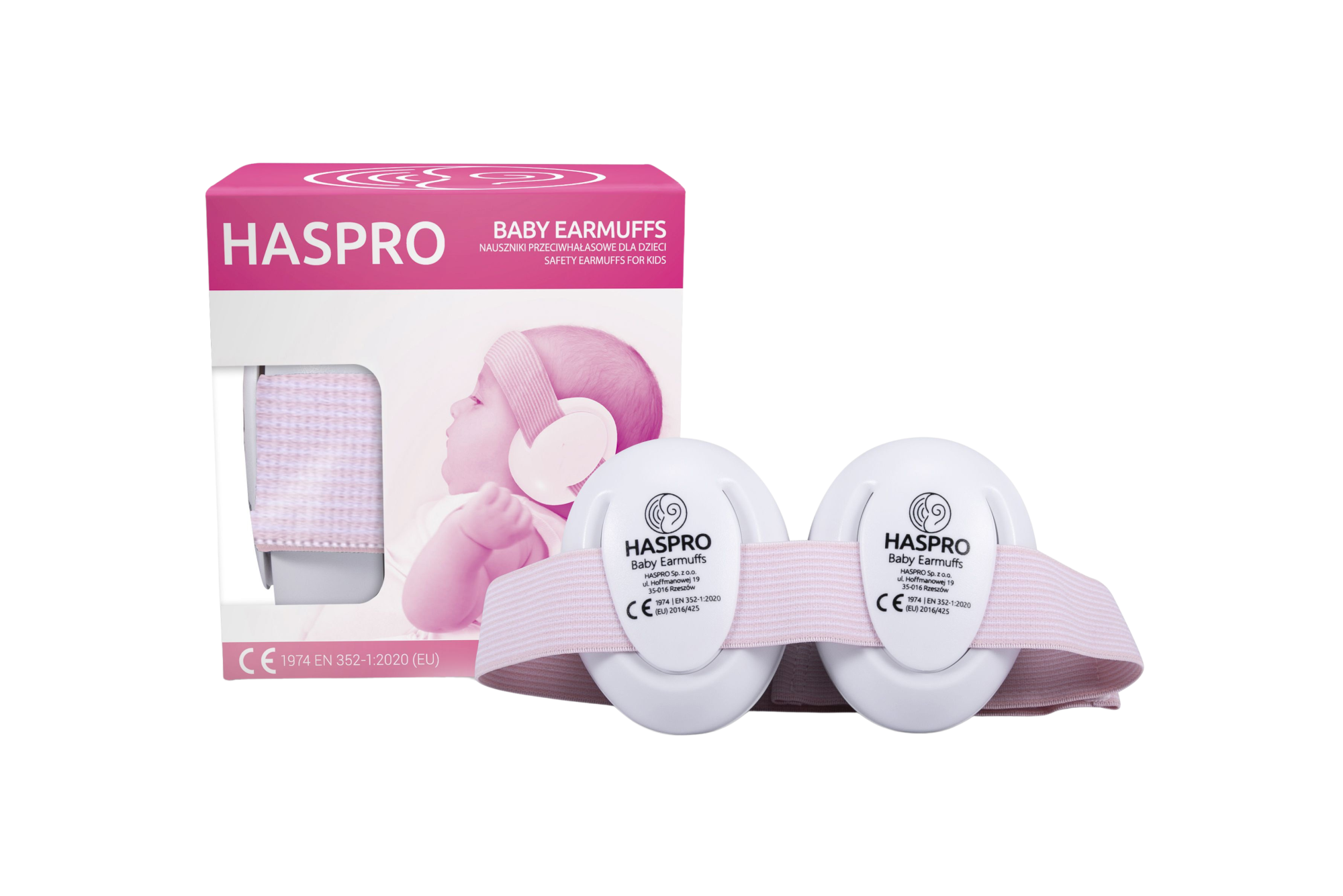 HASPRO BABY Sluchátka na uši růžová