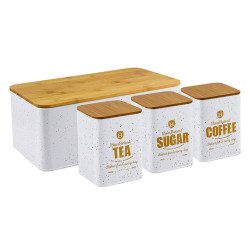 Haus Roland Chlebník + 3 dózy, bílý, zlatý dekor