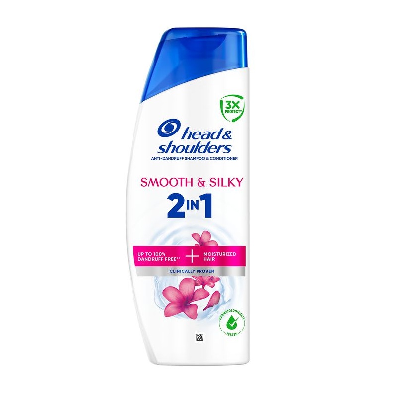 Head&Shoulders Smooth & Silky 2v1 Šampon a kondicionér proti lupům 400 ml