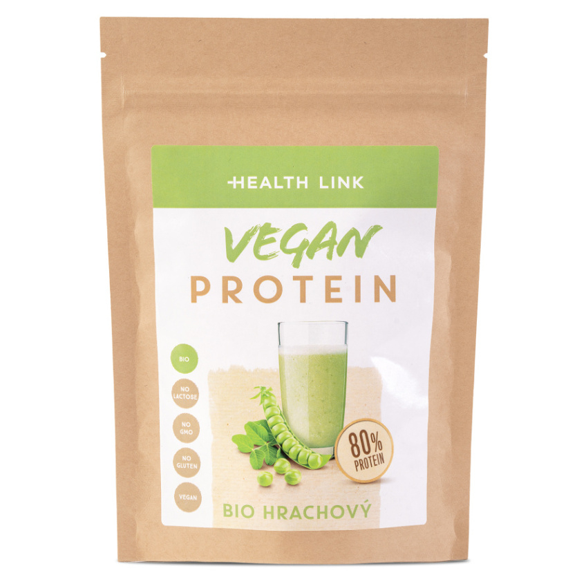 HEALTH LINK Hrachový protein 80 % vegan BIO 300 g