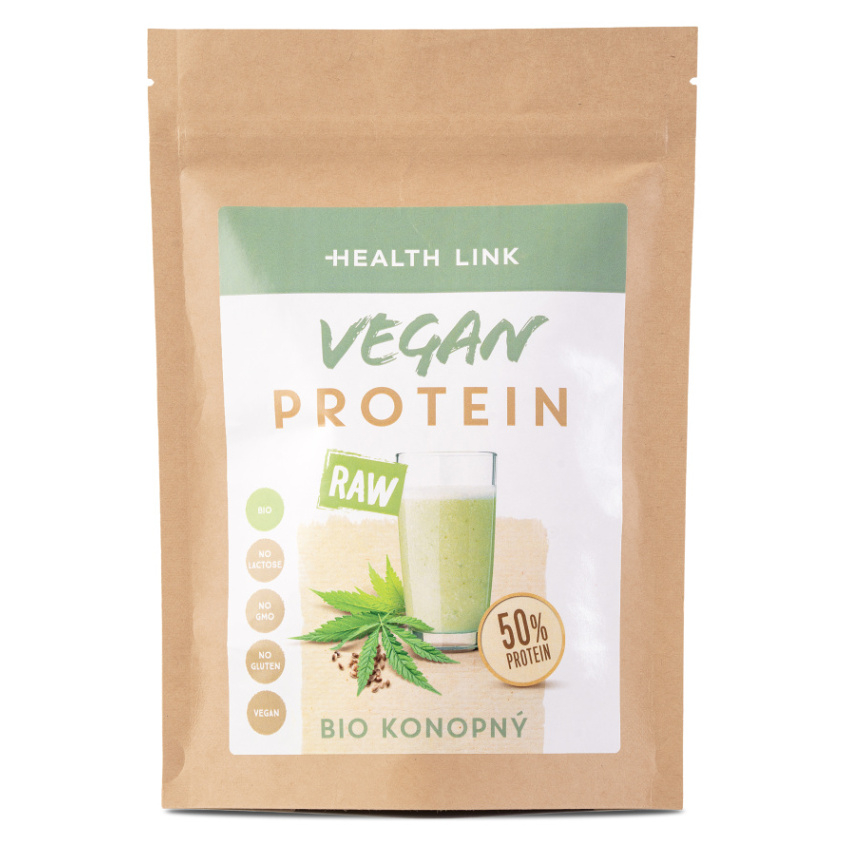 HEALTH LINK Konopný protein 50 % vegan RAW BIO 300 g