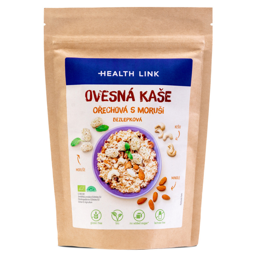 HEALTH LINK Ovesná kaše ořechová s moruší BIO 300 g