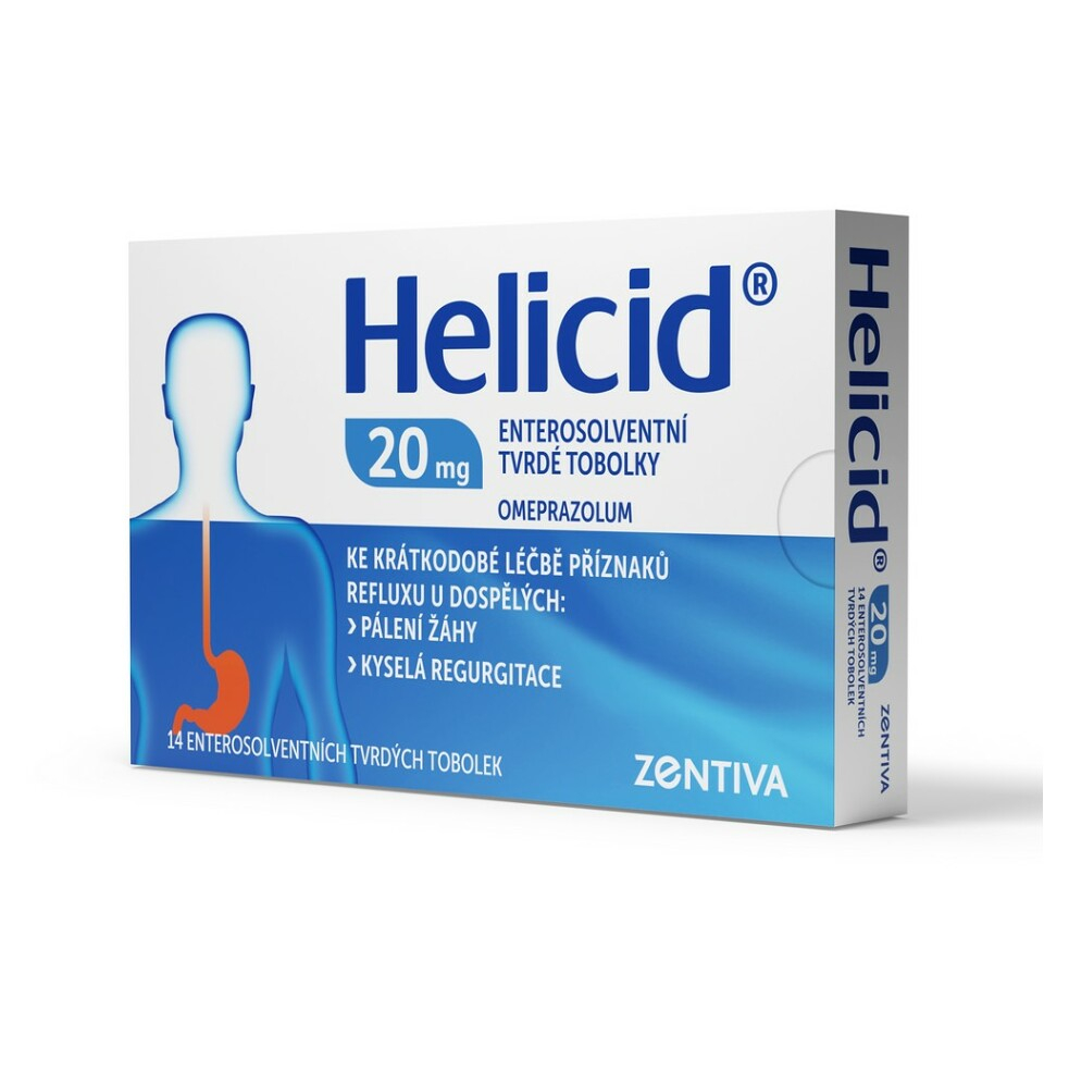 HELICID 20 Zentiva enterosolventní tvrdé tobolky 20 mg 14 kusů