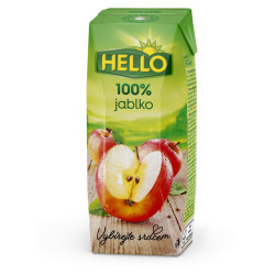 HELLO 100% Jablečná šťáva 250 ml x 18 kusů