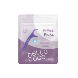 Hello Coco Floss Picks dentální párátka s nití 30 ks