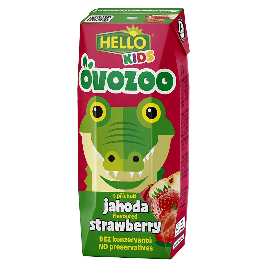 HELLO Ovozoo jahoda 250 ml x 18 kusů