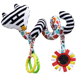 hencztoys Edukační hračka Hencz s chrastítkem a zrcátkem - LIŠKA - spirálka -bílo-černá