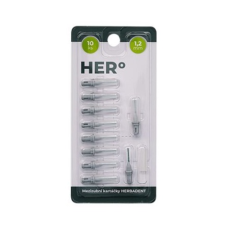 Herbadent HERo 1,2 mm náhradní mezizubní kartáčky 10 ks šedé
