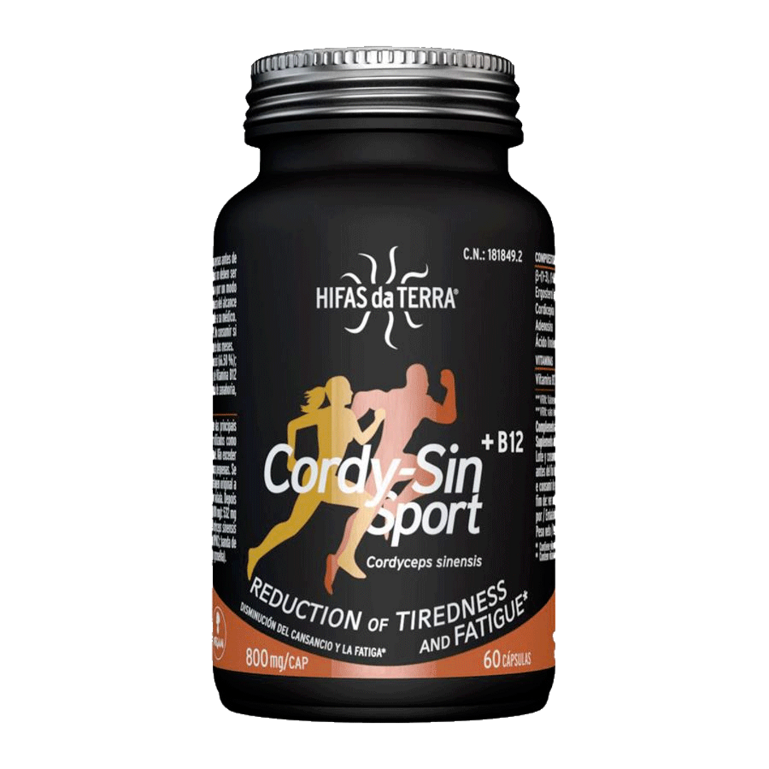 Hifas da Terra Cordy-Sin Sport + B12 - 60 kapslí