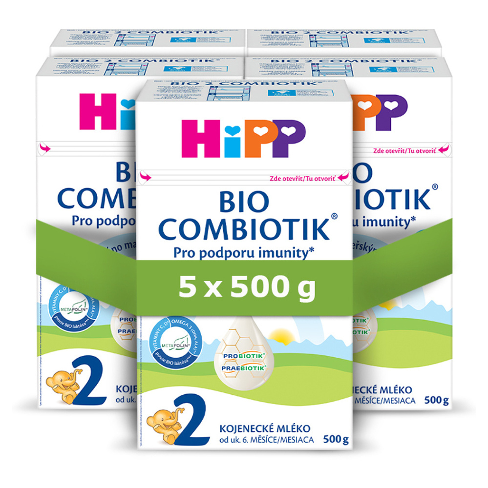HIPP 2 Combiotic pokračovací kojenecká výživa BIO 5 x 500 g