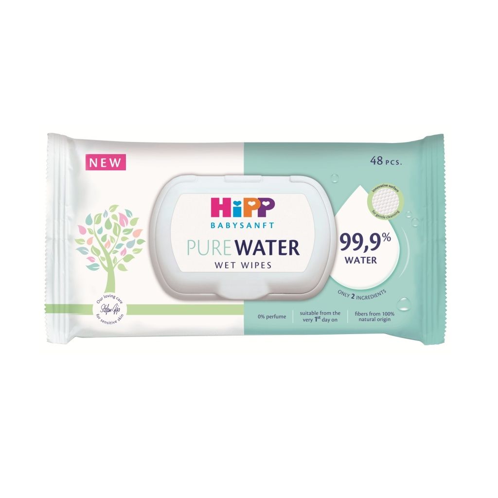 Hipp Babysanft Čisticí vlhčené ubrousky Pure Water 48 ks