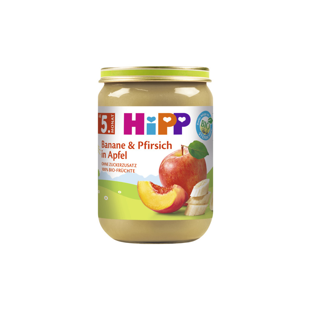 Hipp BIO Jablka s banány a broskvemi 190 g
