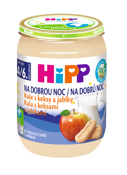 HIPP BIO Kaše na dobrou noc s keksy a jablky 190 g