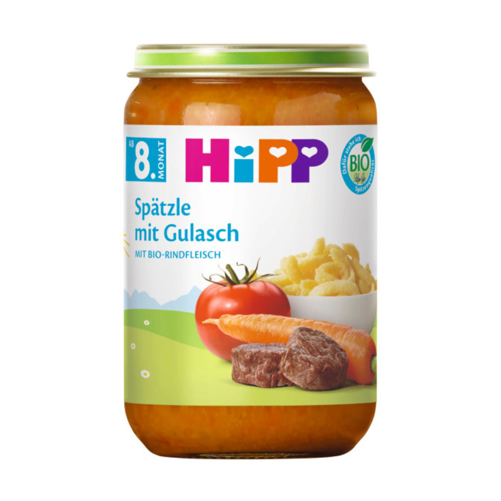 Hipp BIO Špecle a guláš s hovězím masem 200 g