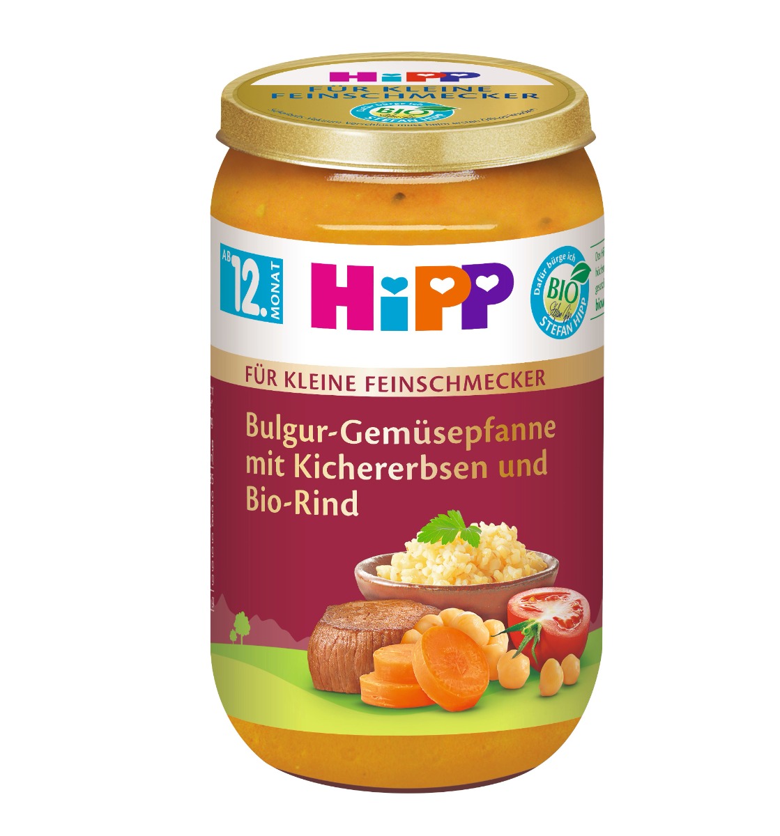 Hipp Malý Gurmán Bulgur se zeleninou, cizrnou a hovězím masem BIO 250 g