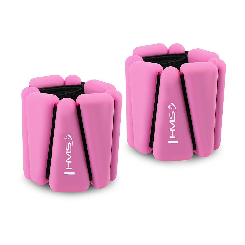 HMS SNK01 Silikonové zátěže na zápěstí a kotník růžové 2 x 0,5 kg