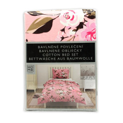 HOME ELEMENTS Povlečení bavlněné Růže a šedý puntík