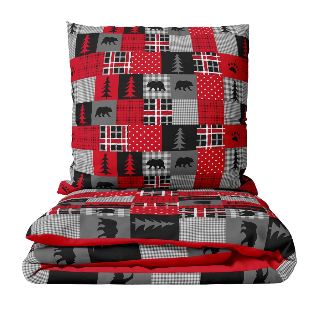 HOME ELEMENTS Povlečení mikroflanel Tlapkové káro