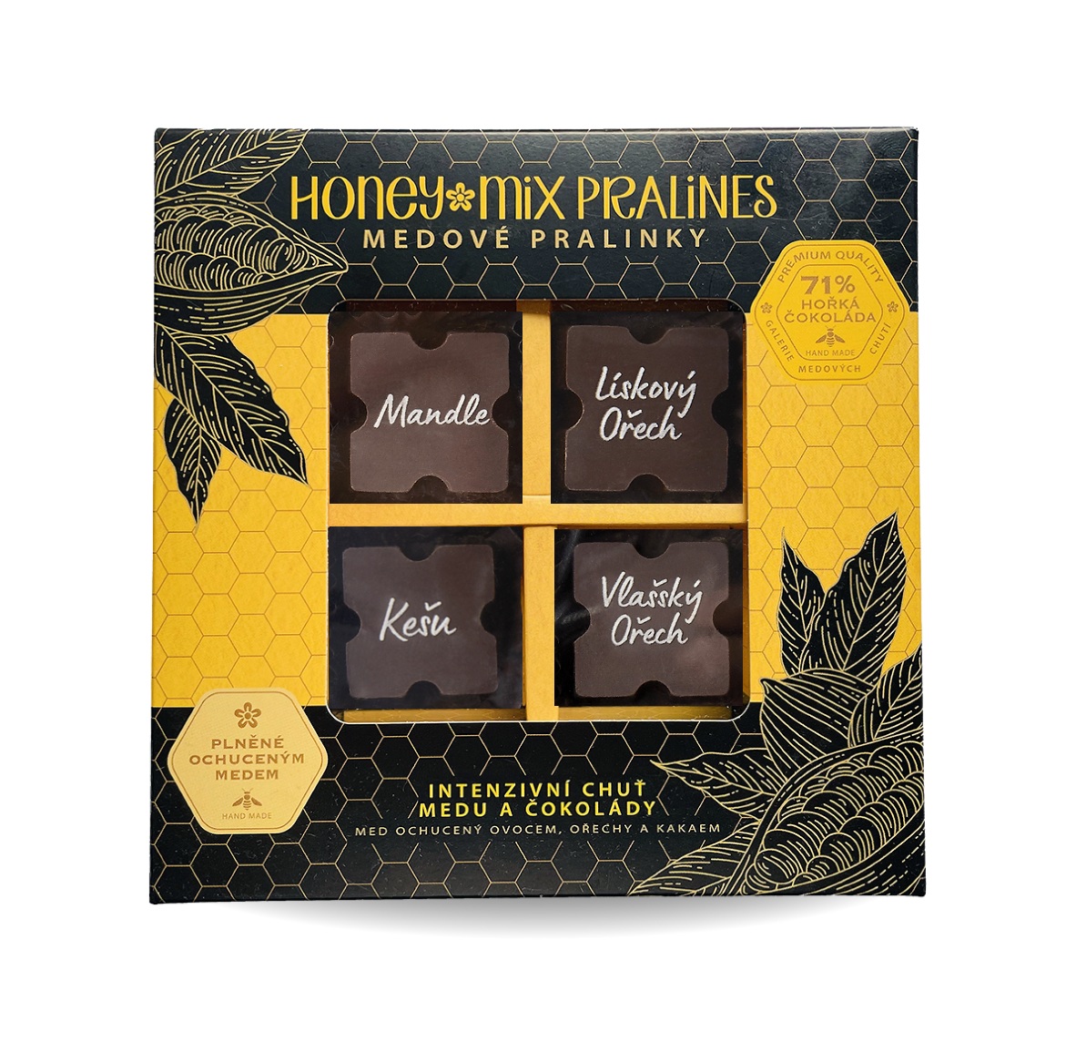 HoneyMix Medové pralinky plněné medem a ořechy 4x12 g