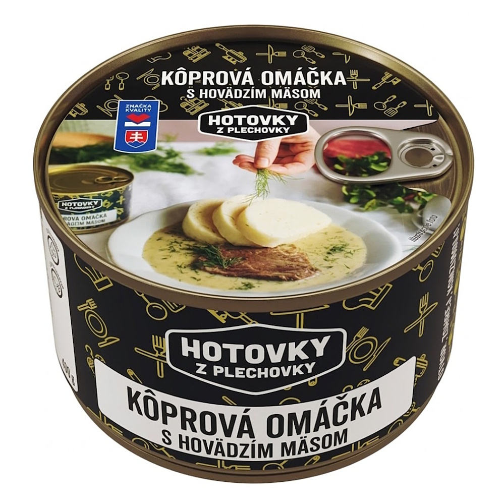 HOTOVKY Z PLECHOVKY Koprová omáčka s hovězím masem  3 porce