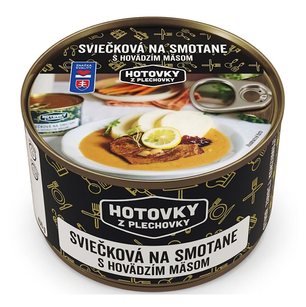 HOTOVKY Z PLECHOVKY Svíčková na smetaně s hovězím masem 3 porce