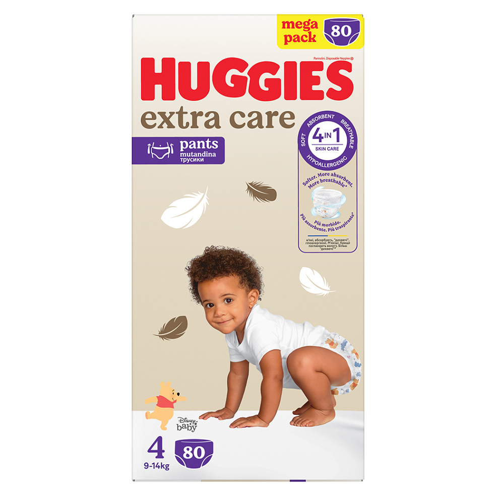 HUGGIES Dětské plenky Extra Care Pants 4 BOX 9-14 kg 80 kusů