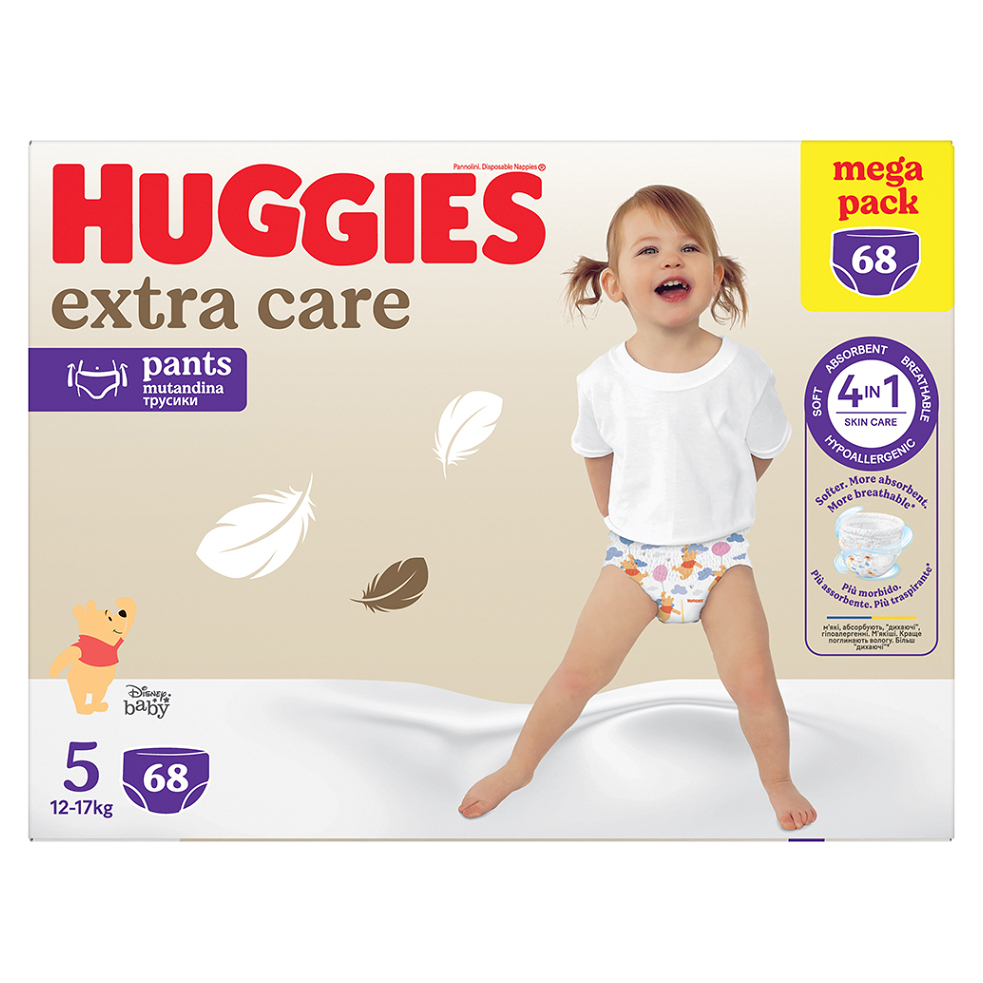 HUGGIES Dětské plenky Extra Care Pants 5 BOX 12-17 kg 68 kusů