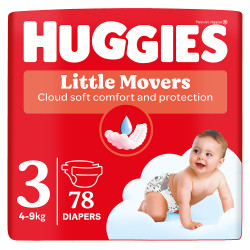 HUGGIES Dětské plenky Little Movers 3 velikost 4-9 kg 78 kusů