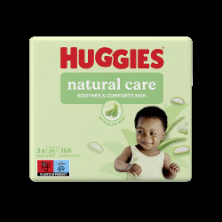 HUGGIES Dětské vhčené ubrousky Natural Aloe Vera Triplo 3x56 kusů