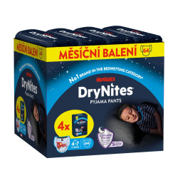 HUGGIES DryNites Natahovací kalhotky pro chlapce 4–7 let 17–30 kg JUMBO 4x16 ks