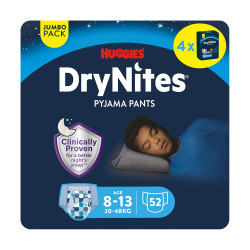 Huggies DryNites Natahovací kalhotky pro chlapce 8–13 let 30–48 kg JUMBO 4x13 ks