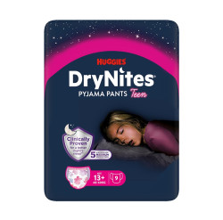 Huggies DryNites Natahovací kalhotky pro dívky 13+ let 48–⁠⁠⁠⁠⁠⁠60 kg 9 ks