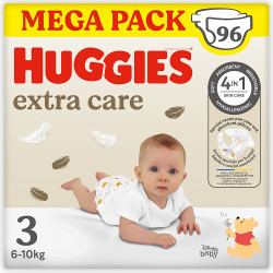 HUGGIES Extra care 3 plenky box 6-10 kg 96 kusů