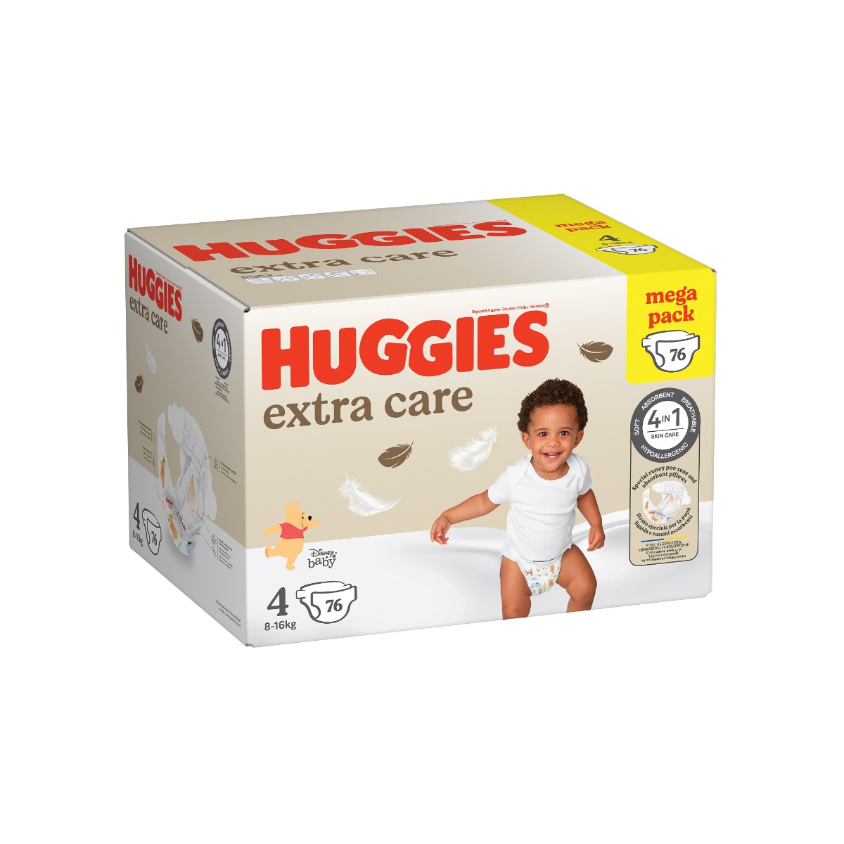 Huggies Extra Care 4 8–16 kg dětské pleny 76 ks