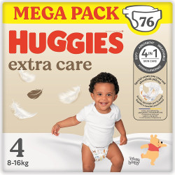 HUGGIES Extra Care 4 plenky box 8-16 kg 76 kusů