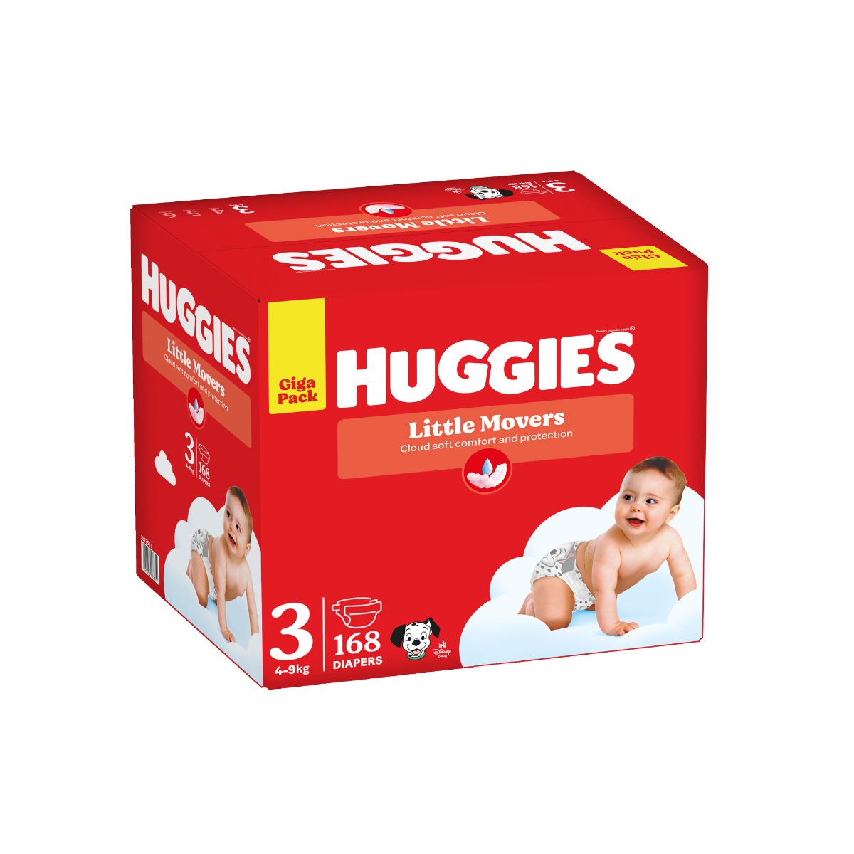 Huggies Little Movers 3 4–9 kg jednorázové plenky 168 ks box