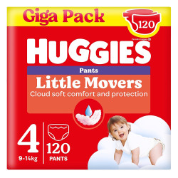 HUGGIES Little movers pant 4 plenkové kalhotky box 9-14 kg 120 kusů