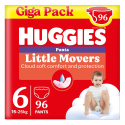 HUGGIES Little movers pant 6 plenkové kalhotky box 15-25 kg  96 kusů