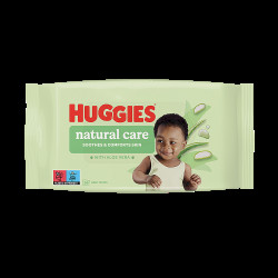 HUGGIES Natural Care Single dětské vlhčené ubrousky 56 kusů