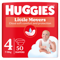 HUGGIES® Little Movers plenky 4 (7 - 18 kg) 50 ks