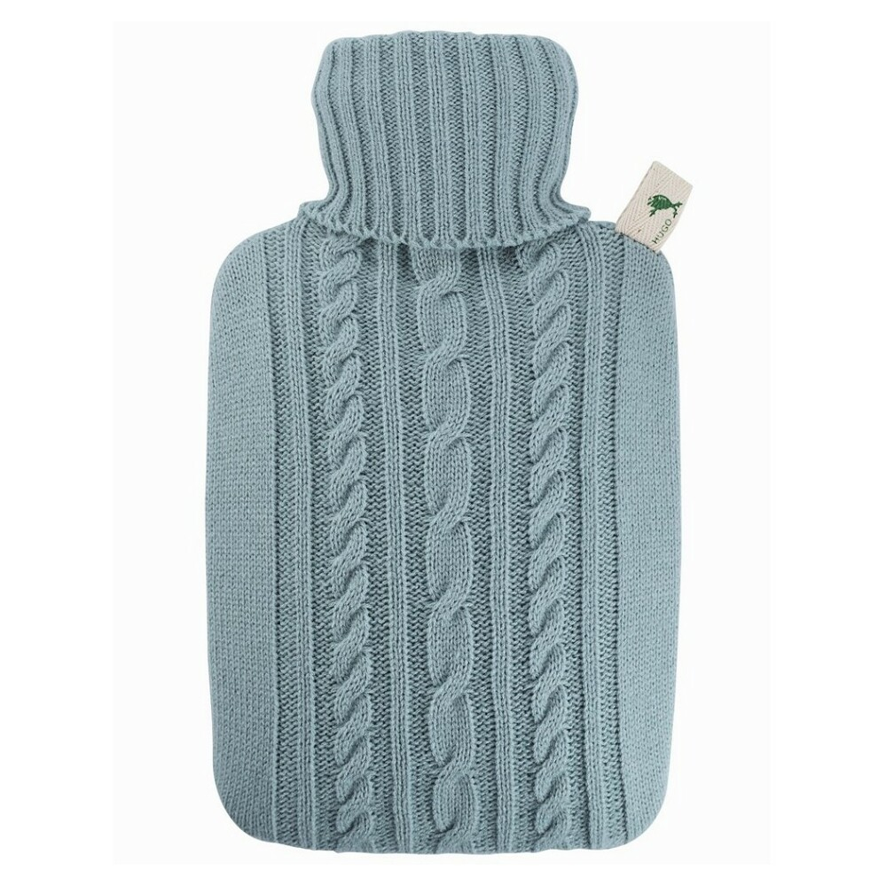 HUGO FROSCH Classic termofor s pleteným obalem pastelově modrý 1,8 l